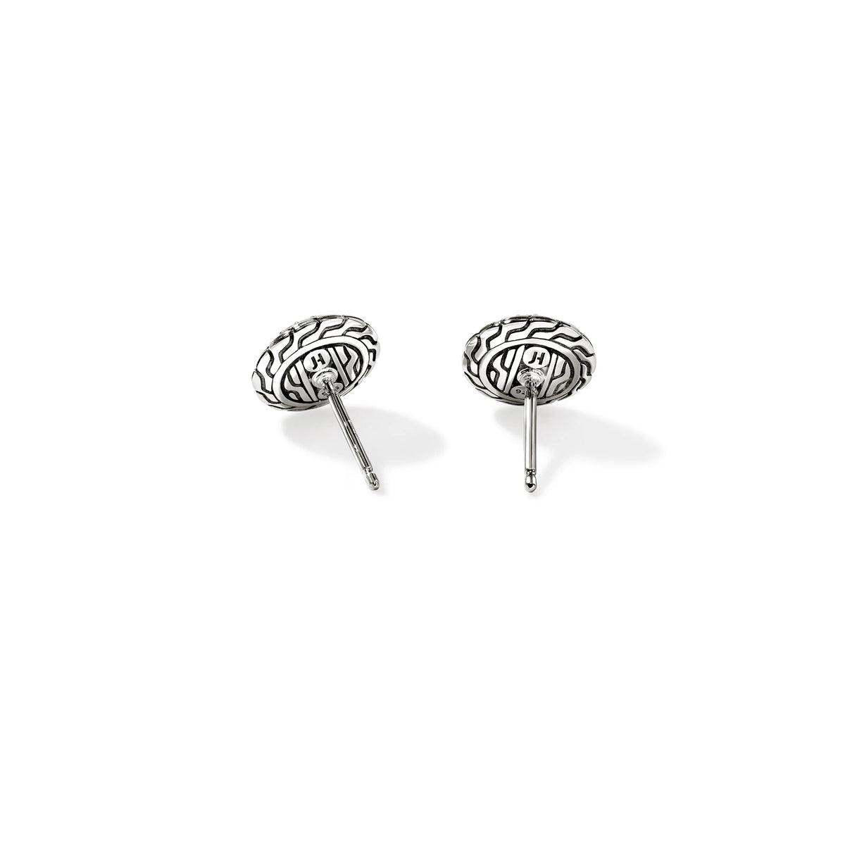 JOHN HARDY ESSENTIALS SILVER 10MM STUD EARRINGS WITH BLUE SAPPHIRES