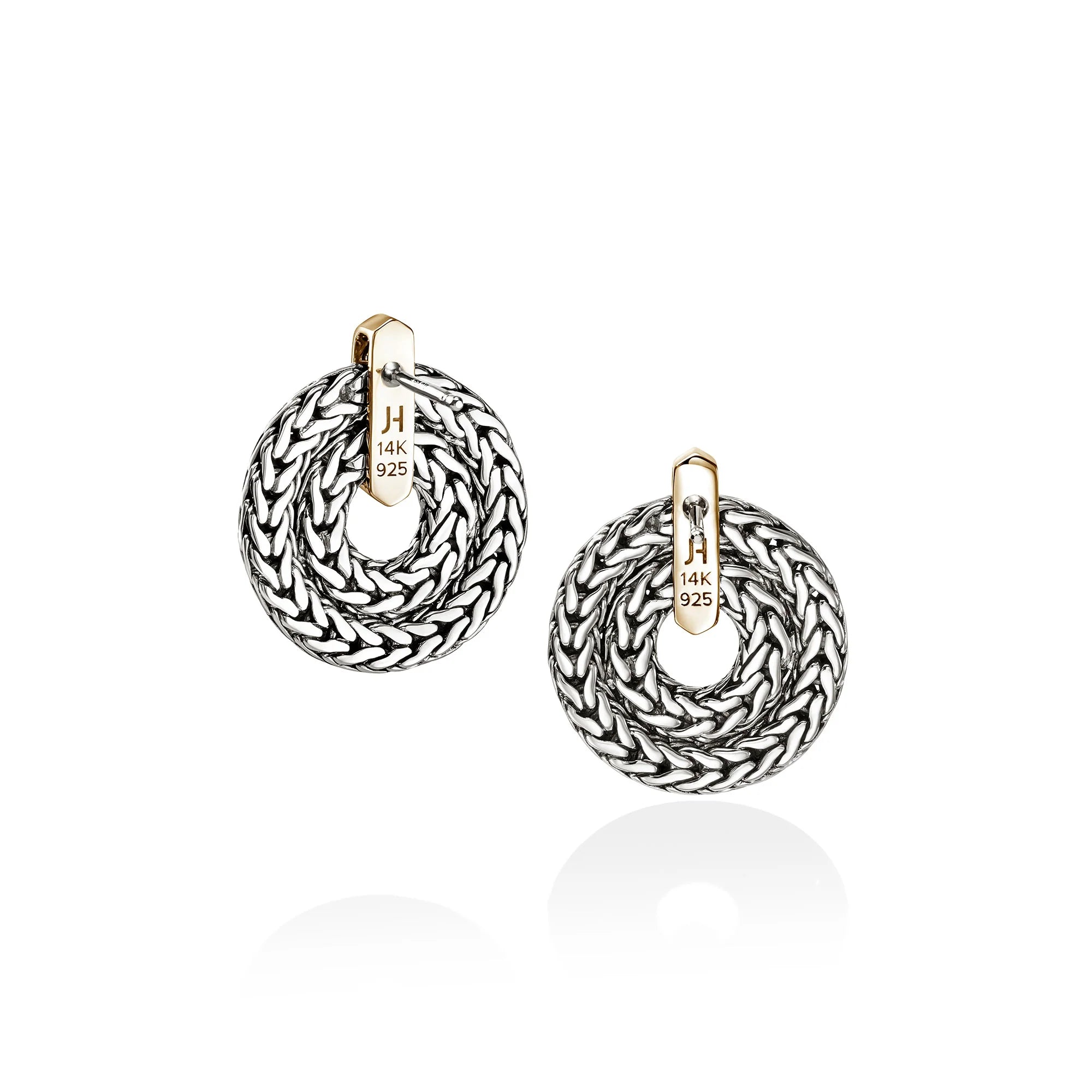 JOHN HARDY ICON LINK EARRINGS, GOLD, STERLING SILVER, 22MM