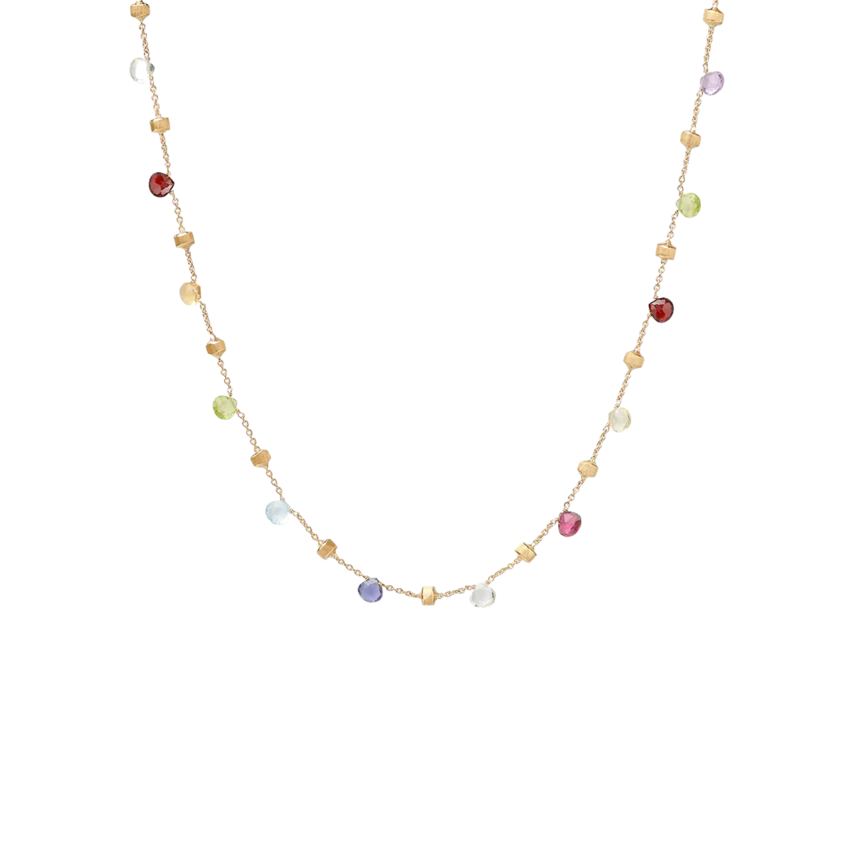 MARCO BICEGO 18K YELLOW GOLD PARADISE NECKLACE WITH MULTICOLOURED GEMSTONES