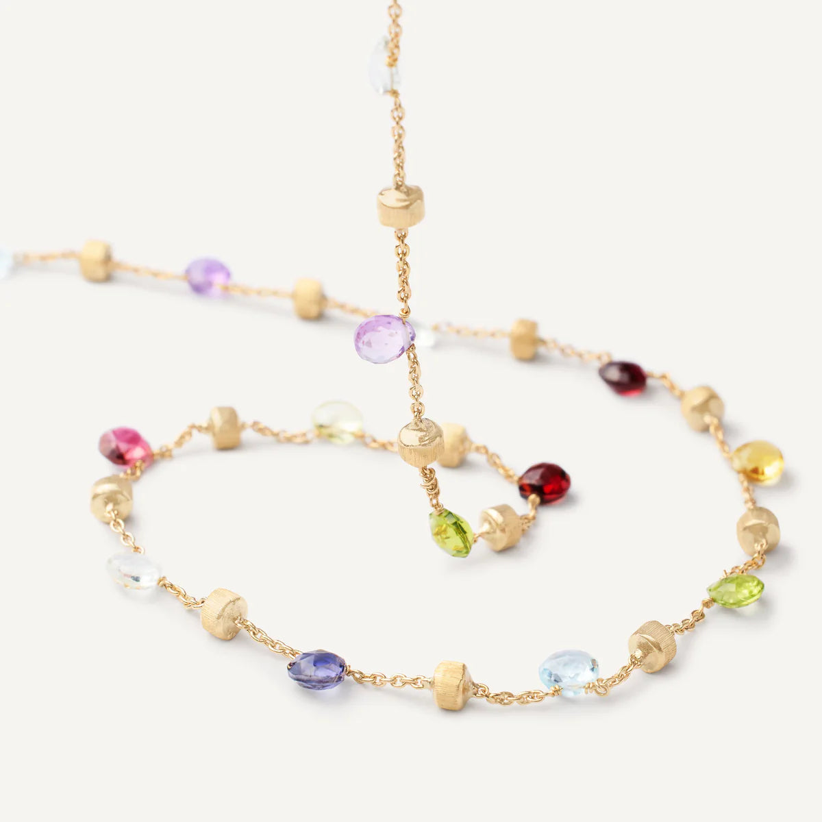 MARCO BICEGO 18K YELLOW GOLD PARADISE NECKLACE WITH MULTICOLOURED GEMSTONES