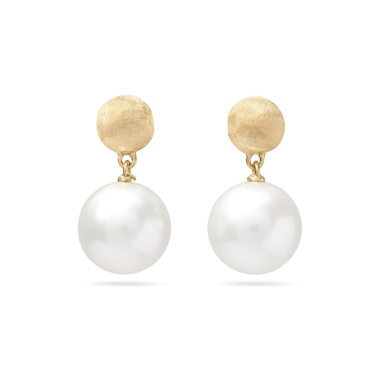 MARCO BICEGO AFRICA 18K YELLOW GOLD PEARL DROP EARRINGS
