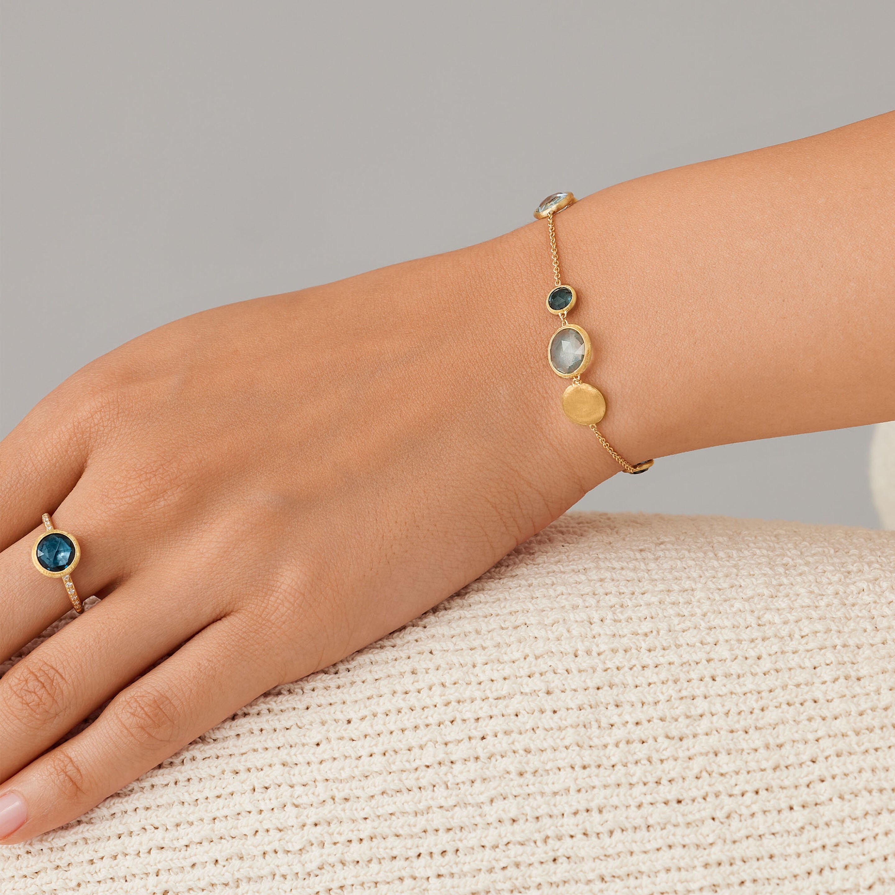 MARCO BICEGO 18K YELLOW GOLD JAIPUR COLOUR BLUE TOPAZ BRACELET
