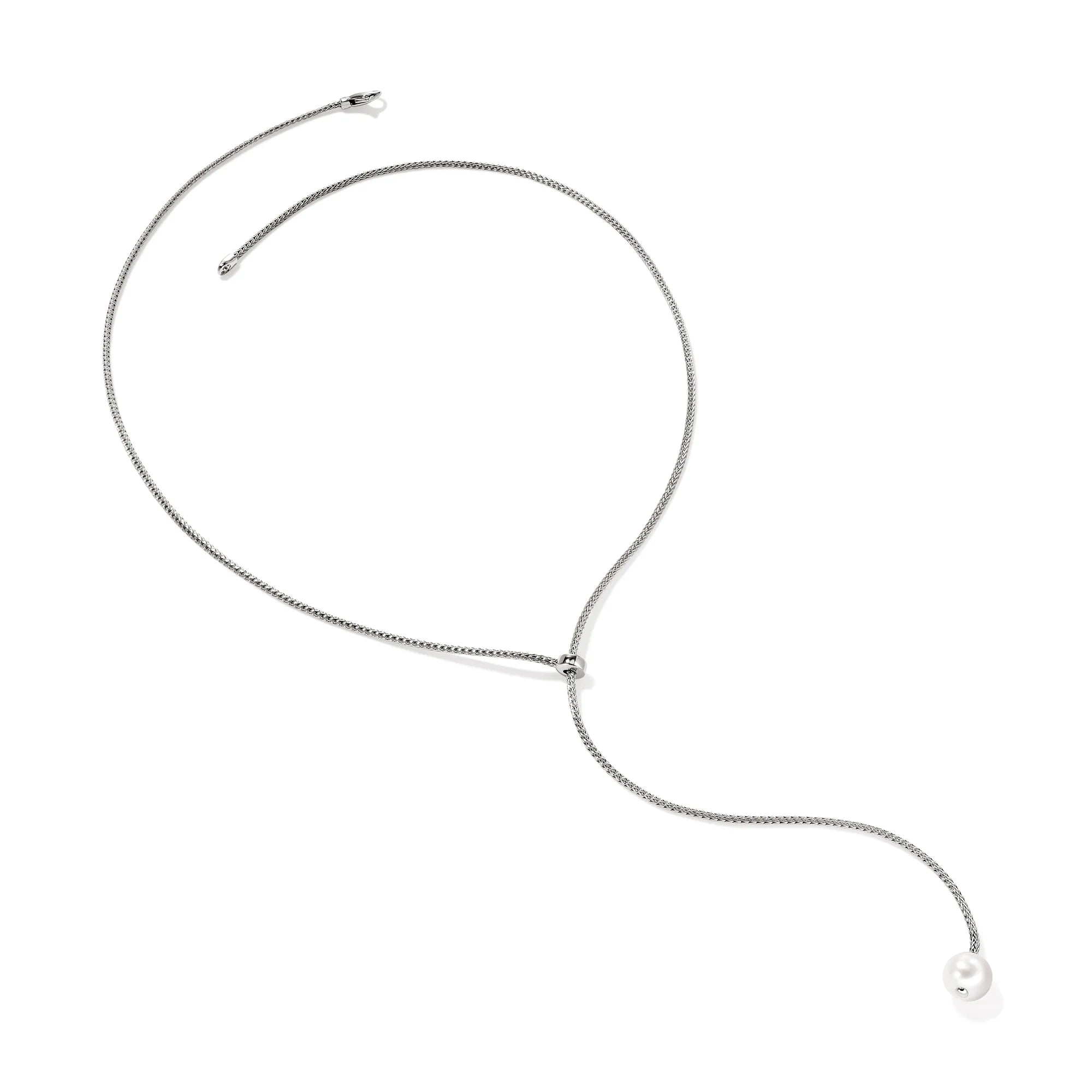 JOHN HARDY ESSENTIAL PEARL LARIAT NECKLACE, STERLING SILVER, 1.8MM