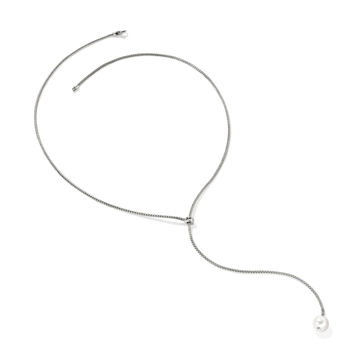 JOHN HARDY ESSENTIAL PEARL LARIAT NECKLACE, STERLING SILVER, 1.8MM