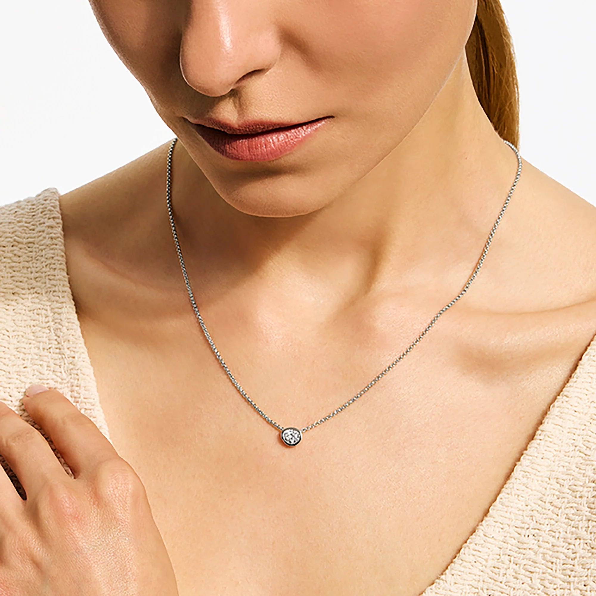 JOHN HARDY LOVESTRUCK NECKLACE, STERLING SILVER, DIAMOND 0.75TCW