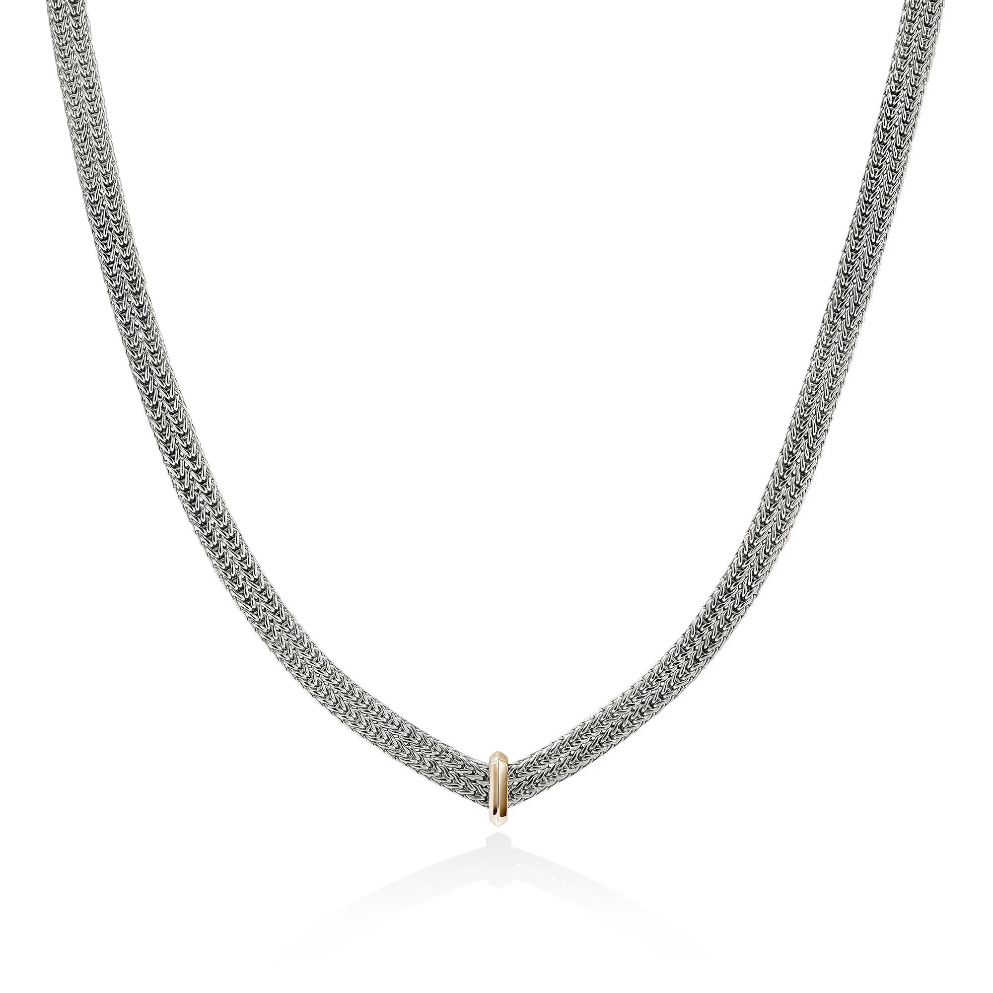 JOHN HARDY ICON LINK 14K GOLD AND STERLING SILVER 6MM NECKLACE, SIZE 18