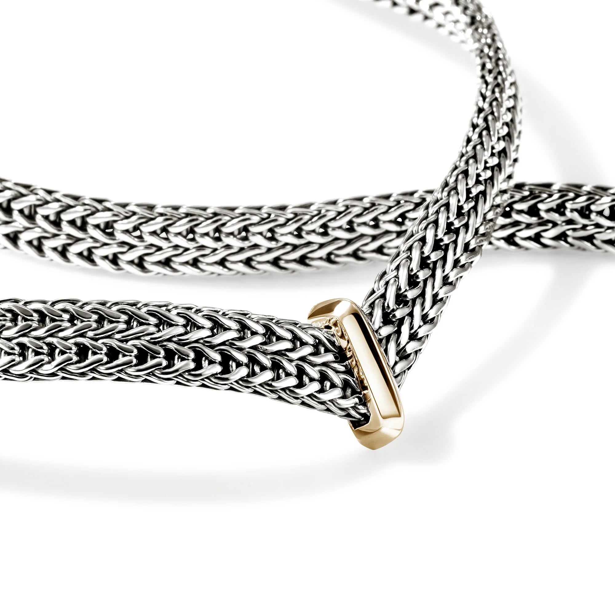 JOHN HARDY ICON LINK 14K GOLD AND STERLING SILVER 6MM NECKLACE, SIZE 18