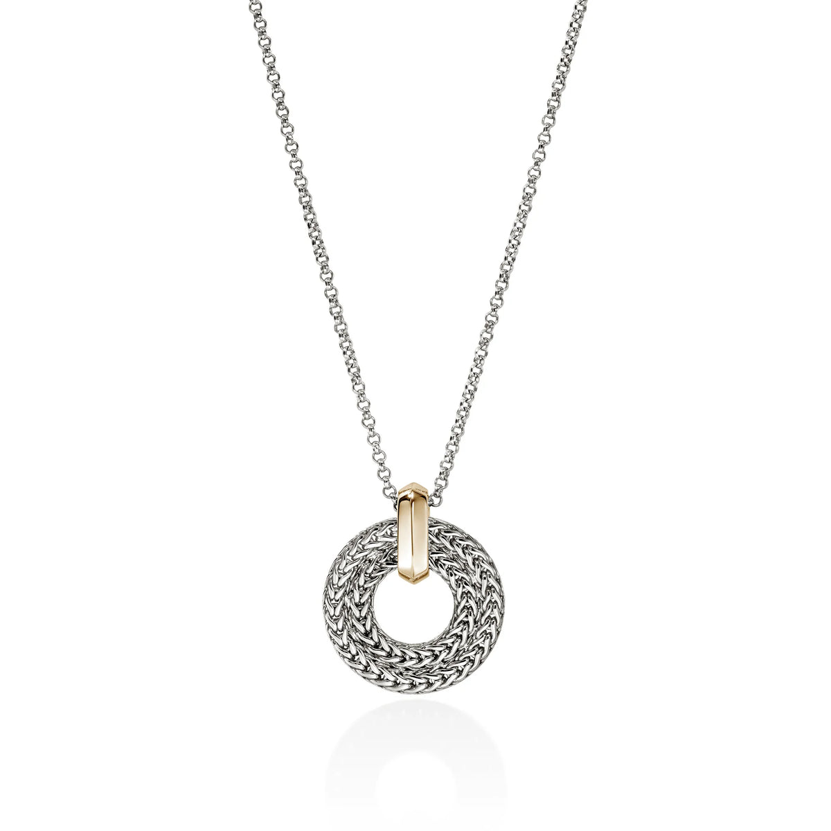 JOHN HARDY ICON LINK PENDANT NECKLACE, STERLING SILVER, GOLD, 2MM