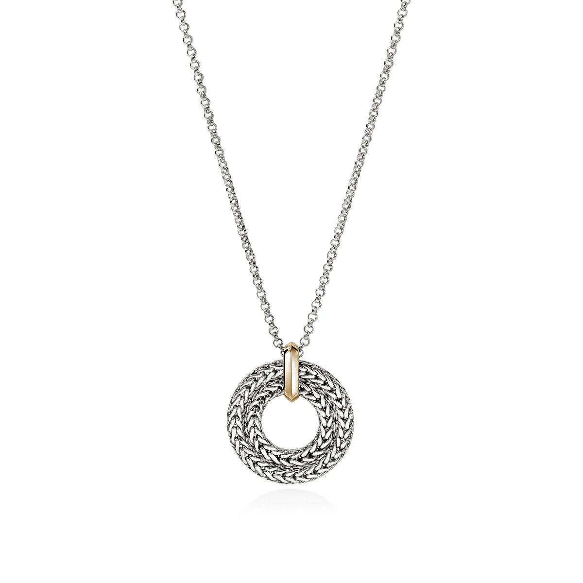 JOHN HARDY ICON LINK PENDANT NECKLACE, STERLING SILVER, GOLD, 2MM