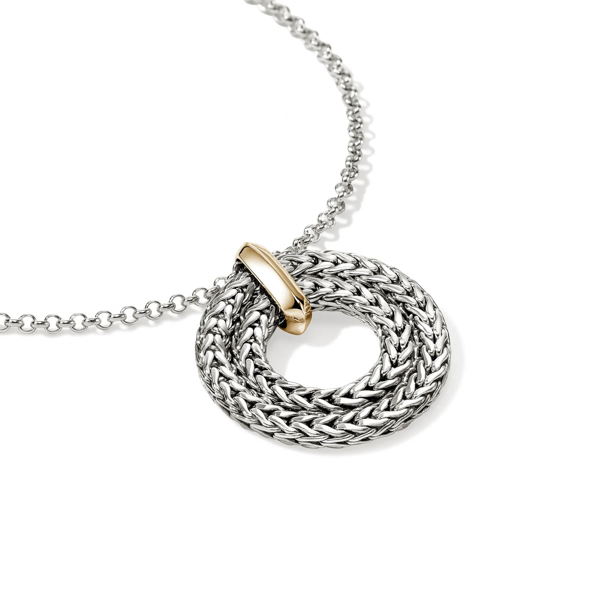 JOHN HARDY ICON LINK PENDANT NECKLACE, STERLING SILVER, GOLD, 2MM