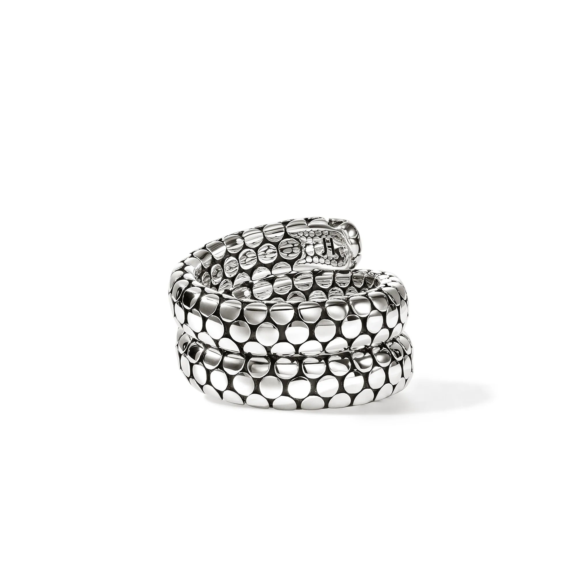 JOHN HARDY DOT STERLING SILVER DOUBLE COIL RING, SIZE 7