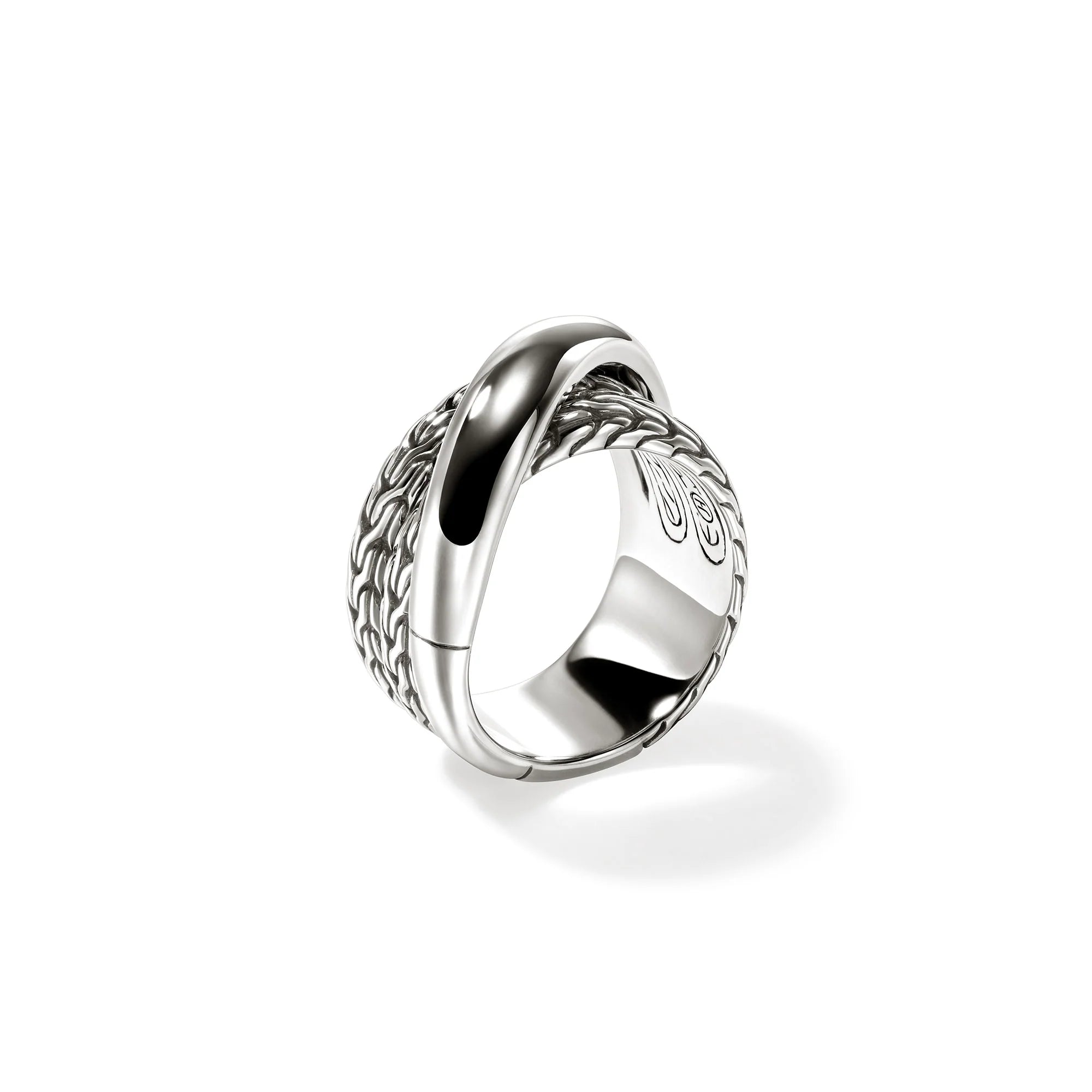 JOHN HARDY ESSENTIAL CROSSOVER RING, STERLING SILVER