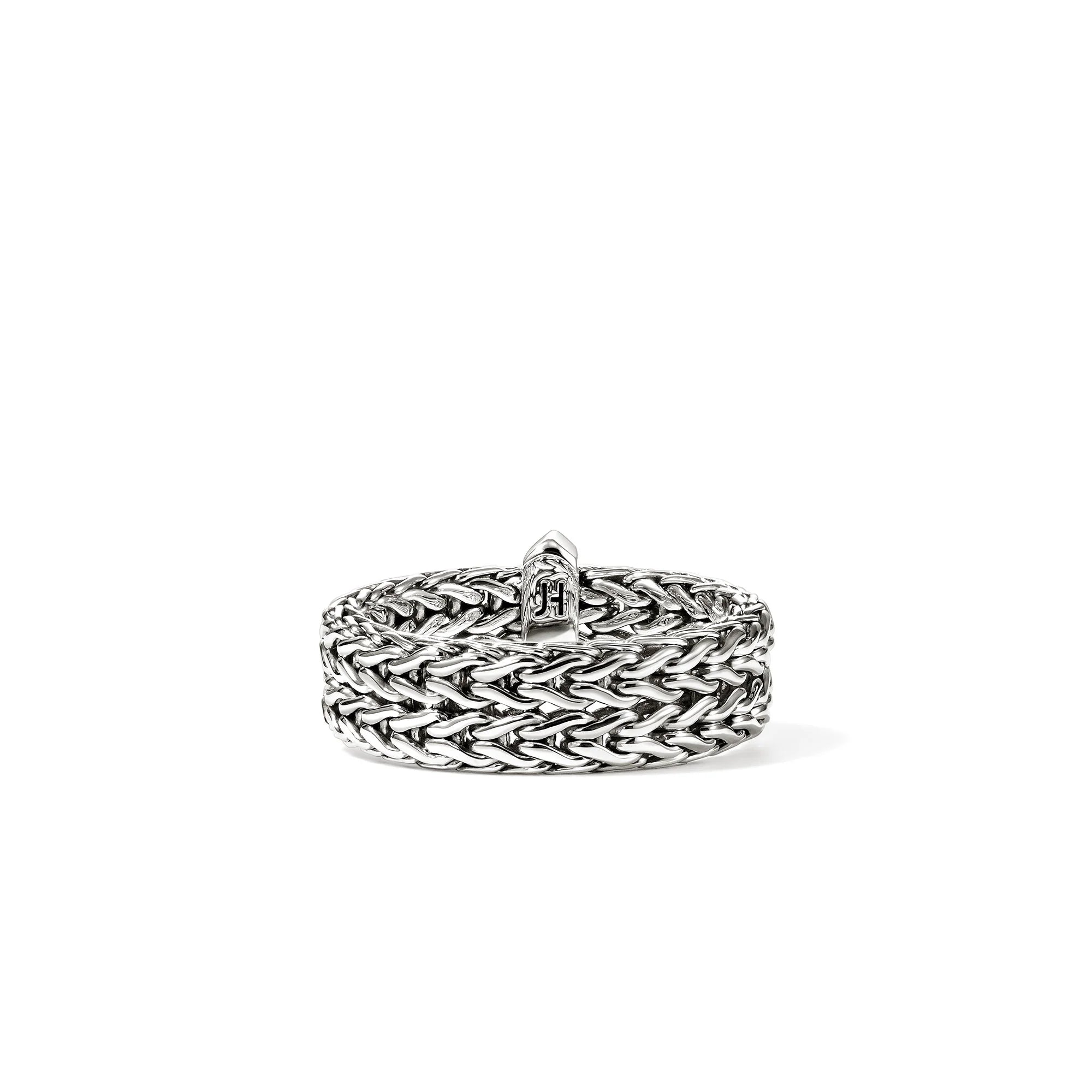 JOHN HARDY ICON LINK STERLING SILVER 6MM BAND, SIZE 7