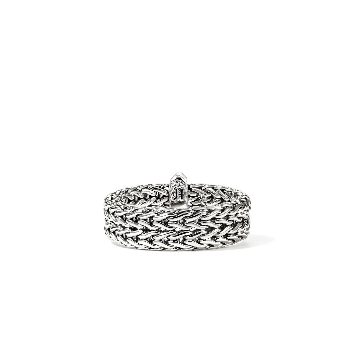 JOHN HARDY ICON LINK STERLING SILVER 6MM BAND, SIZE 7
