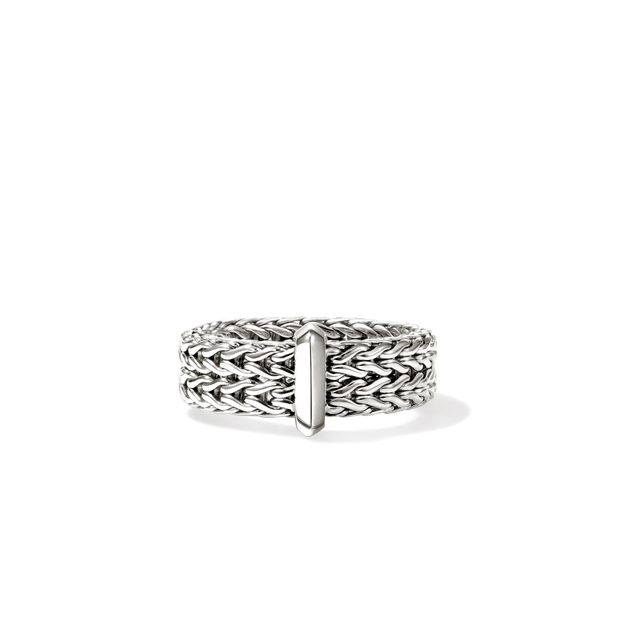 JOHN HARDY ICON LINK STERLING SILVER 6MM BAND, SIZE 7