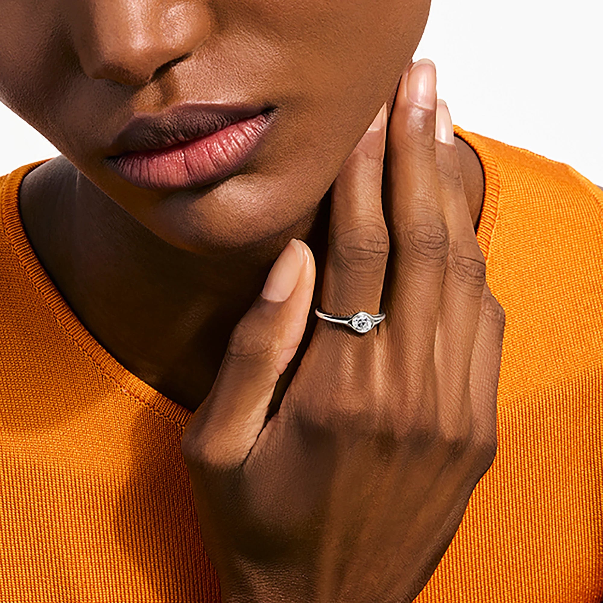 JOHN HARDY LOVESTRUCK STERLING SILVER RING, LAB GROWN DIAMOND 0.75CT.