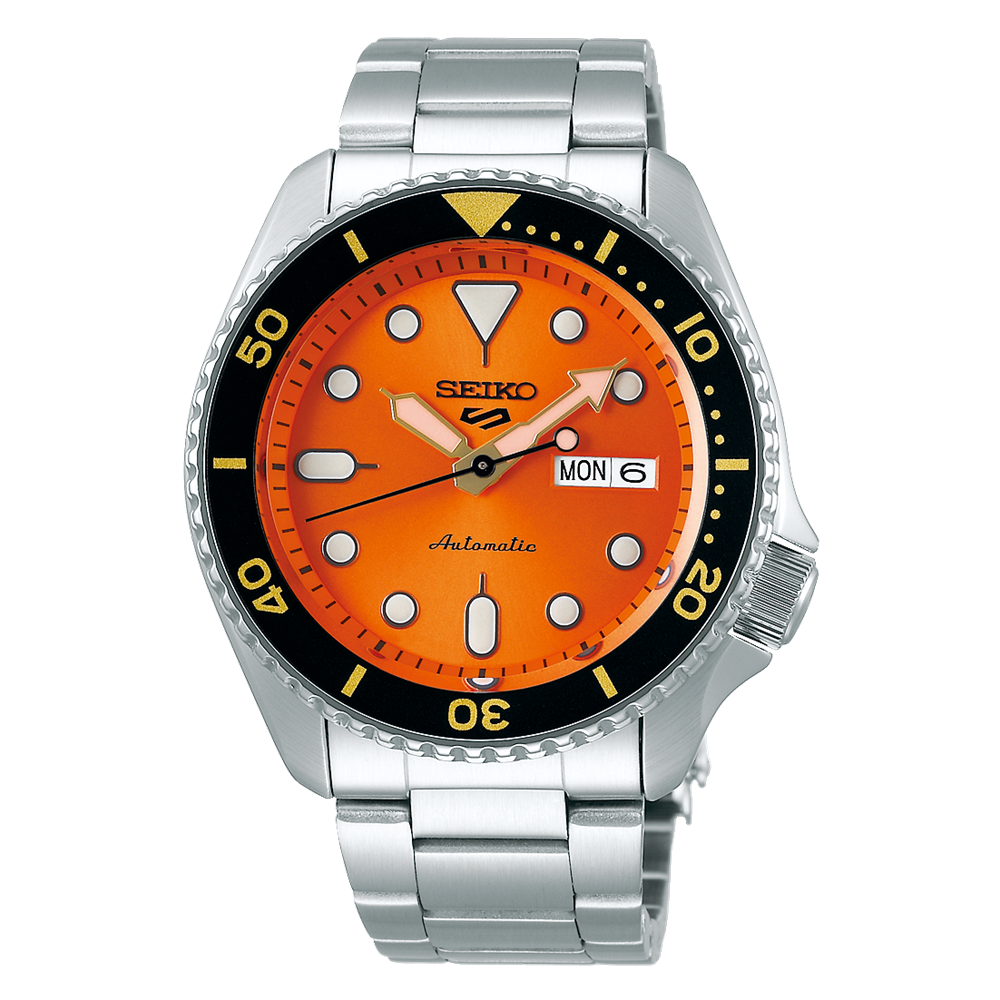 Seiko 5 Sports 'Midi' Orange Dial Day Date Automatic SRPD59K1