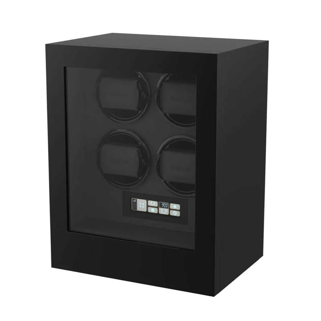 BENSON BLACK SMART TECH II WATCHWINDER FOR FOUR WATCHES WITH LUMINOUS TOUCHSCREEN DISPLAY