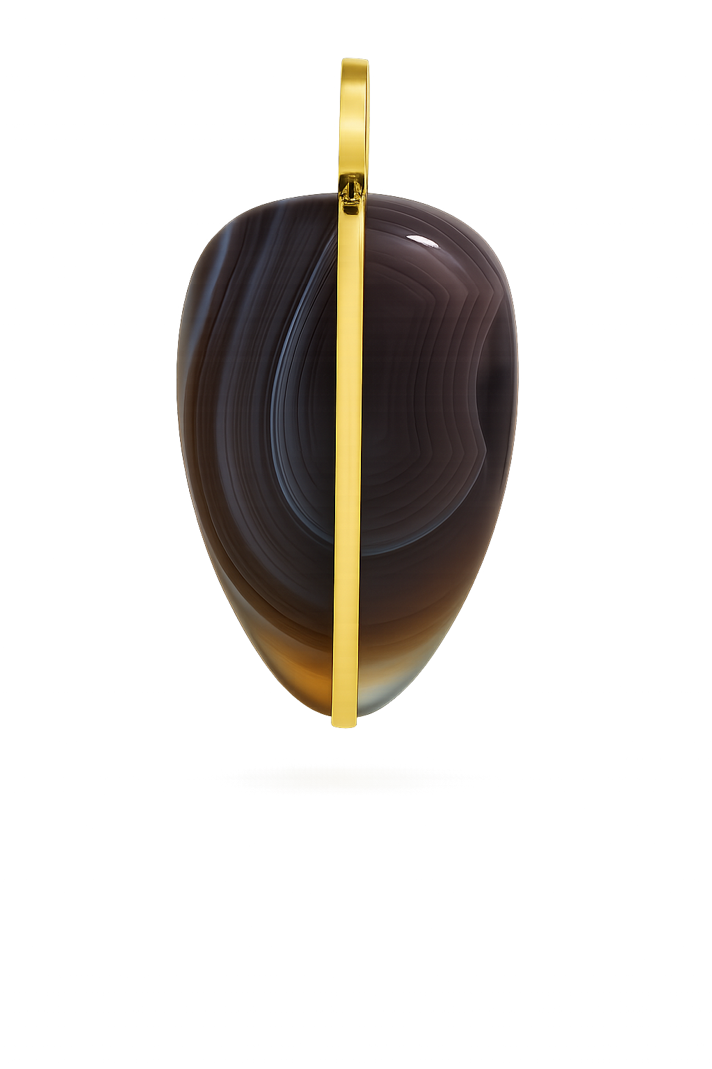 BY PARIAH XL PEBBLE PENDANT 14K RECYCLED YELLOW GOLD, BOTSWANA AGATE