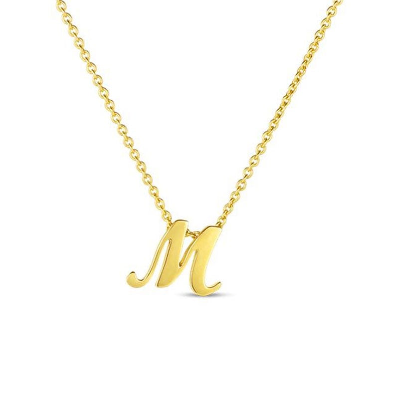 Roberto Coin Tiny Treasures Love Letter 18K Gold 'M' Pendant