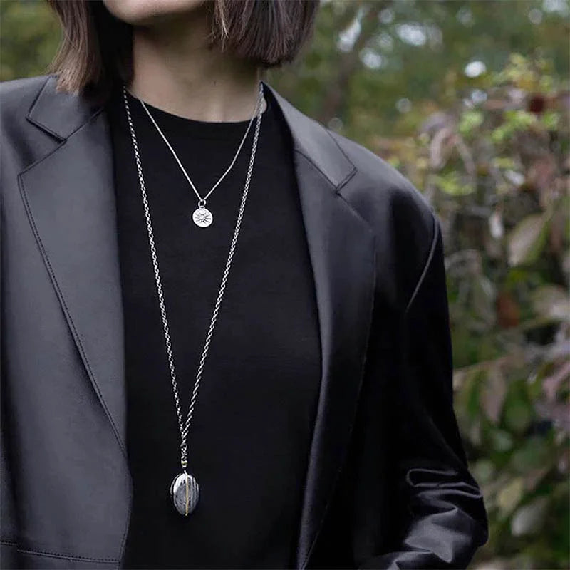MONICA RICH KOSANN Two-Tone Four Image Pinstripe Locket