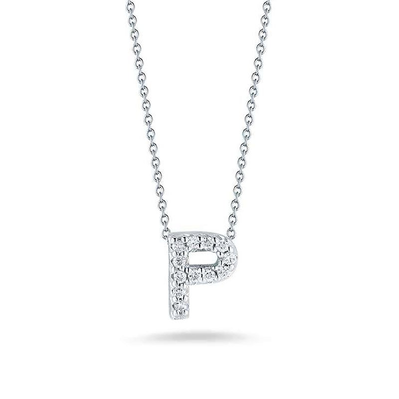 Roberto Coin 18K White Gold Tiny Treasures Diamond Letter 'P' Pendant