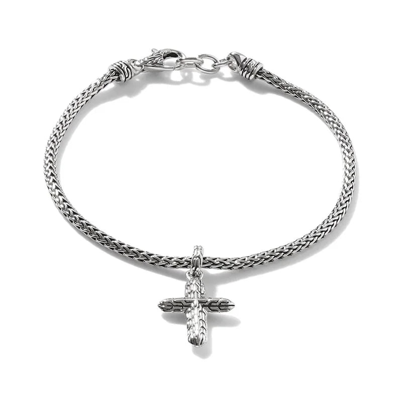 Classic Chain Cross Charm Bracelet