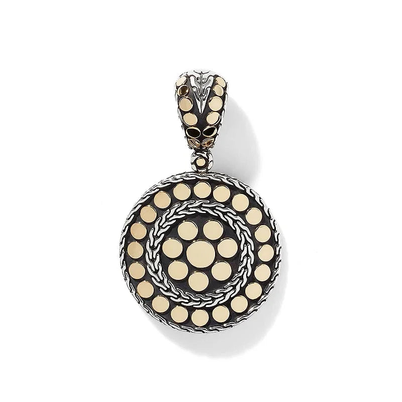 18K Gold and Silver Dot Pendant