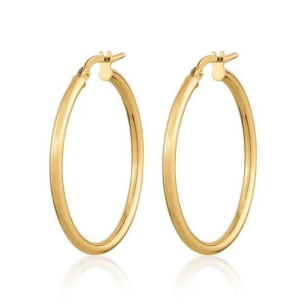 14K YELLOW ITALIAN GOLD 20MM HOOP EARRINGS