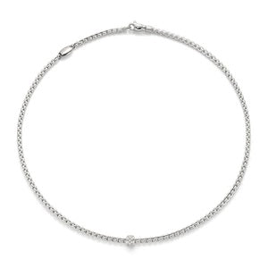 FOPE GIOIELLI 18K WHITE GOLD EKA 18 INCH NECKLACE WITH DIAMOND RONDEL MEASURING 0.19 TOTAL CARAT WEIGHT