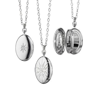 Four Image Locket With White Sapphire Star