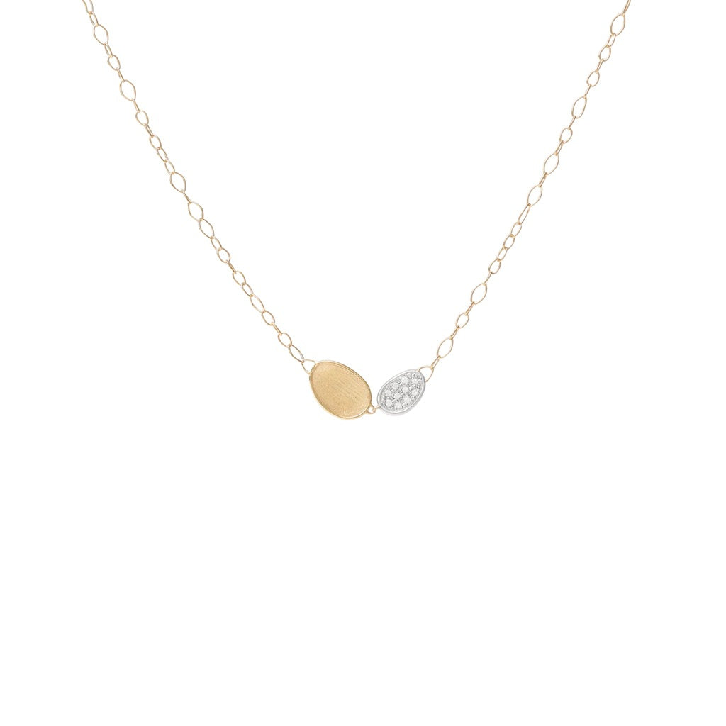 MARCO BICEGO LUNARIA 18K YELLOW GOLD PENDANT CHAIN NECKLACE WITH DIAMONDS 0.08CT, MINI