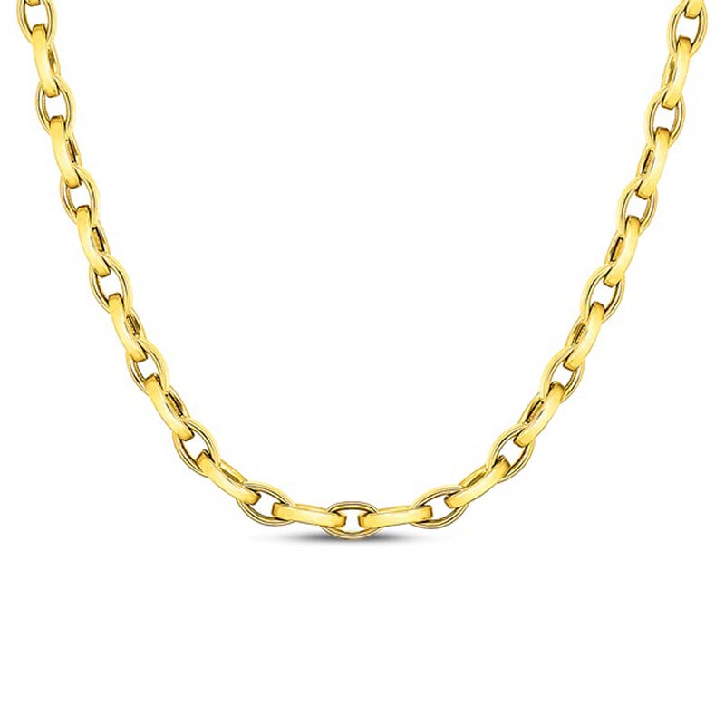 ROBERTO COIN 18K YELLOW DESIGNER GOLD ALMOND LINK NECKLACE