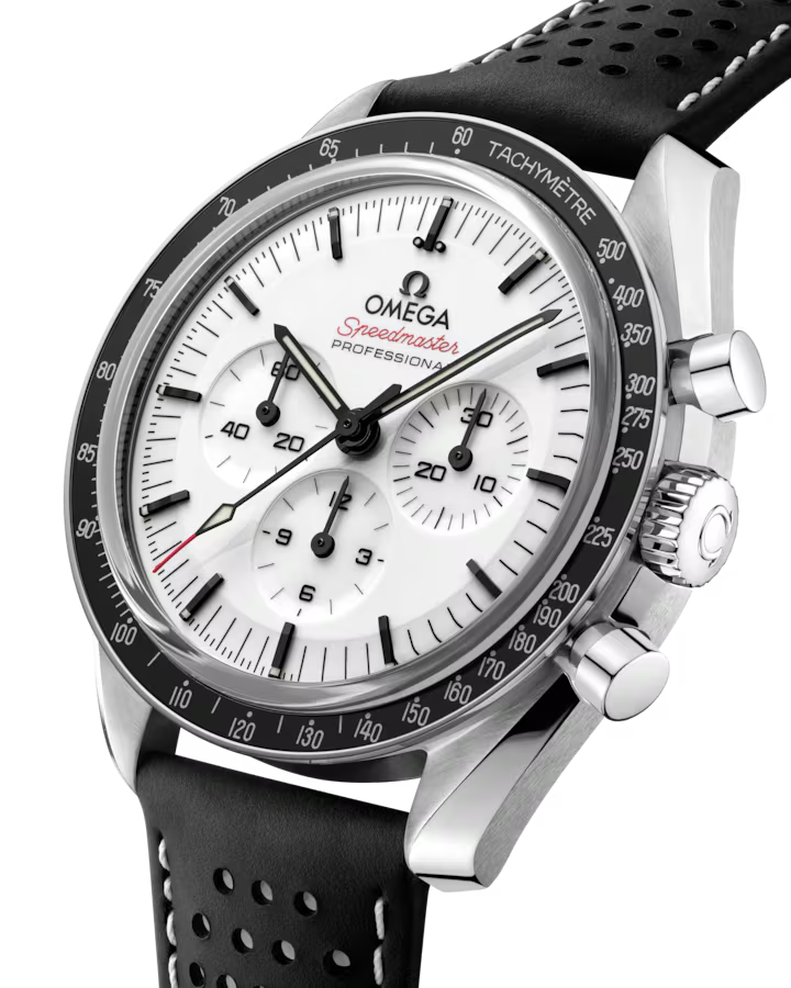 Speedmaster Moonwatch Professional 42 mm, steel on leather strap