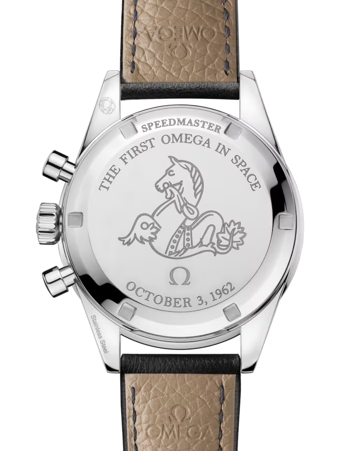 OMEGA SPEEDMASTER FIRST OMEGA IN SPACE, 39.7MM, STEEL ON LEATHER STRAP