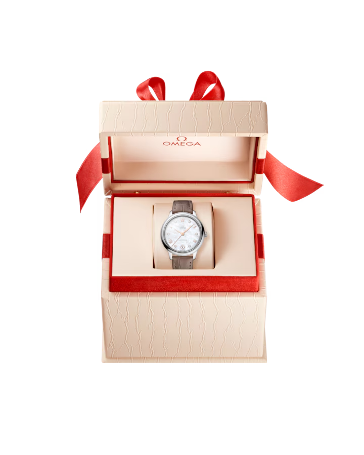 OMEGA DE VILLE PRESTIGE, 34MM, STEEL ON LEATHER STRAP