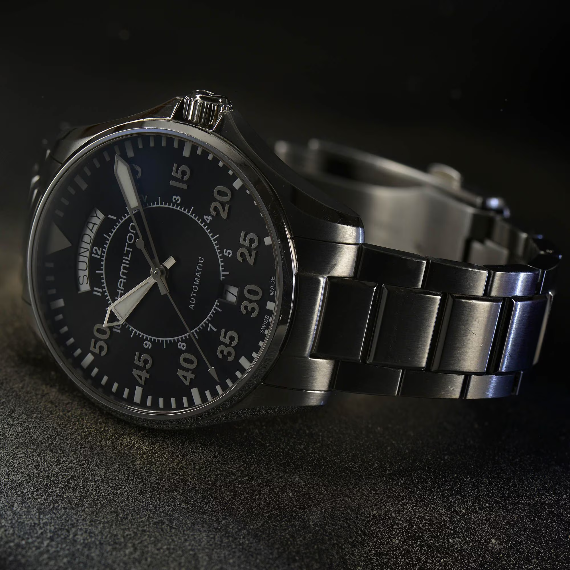 HAMILTON KHAKI AVIATION PILOT DAY DATE AUTO 42MM