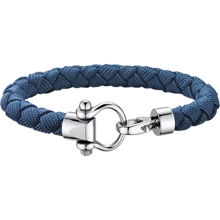 OMEGA BLUE NYLON SAILING BRACELET WITH STAINLESS STEEL CLASP
