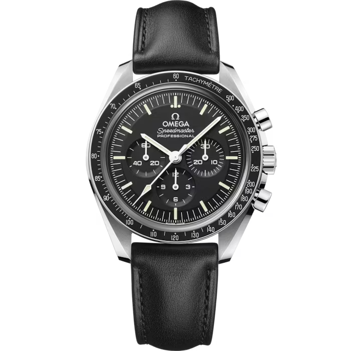 OMEGA SPEEDMASTER MOONWATCH PROFESSIONAL 42MM STEEL ON LEATHER STRAP