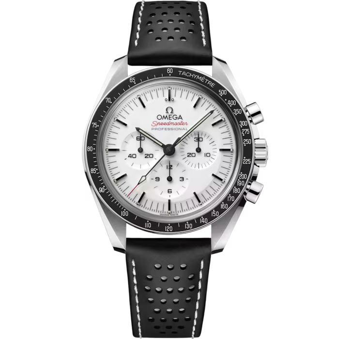 Speedmaster Moonwatch Professional 42 mm, steel on leather strap