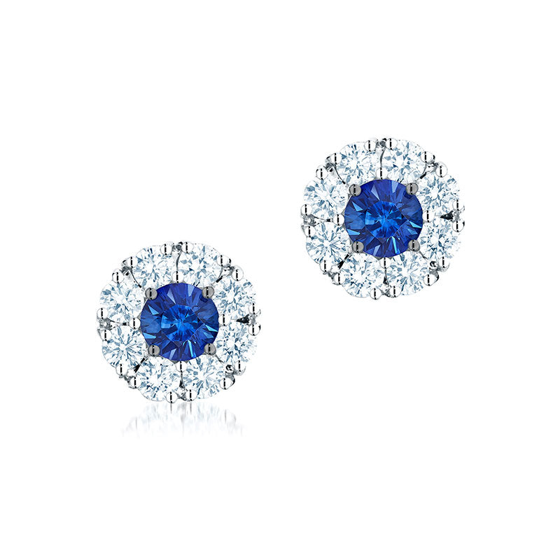 Birks Snowflake | Cluster Diamond Earrings with Sapphire