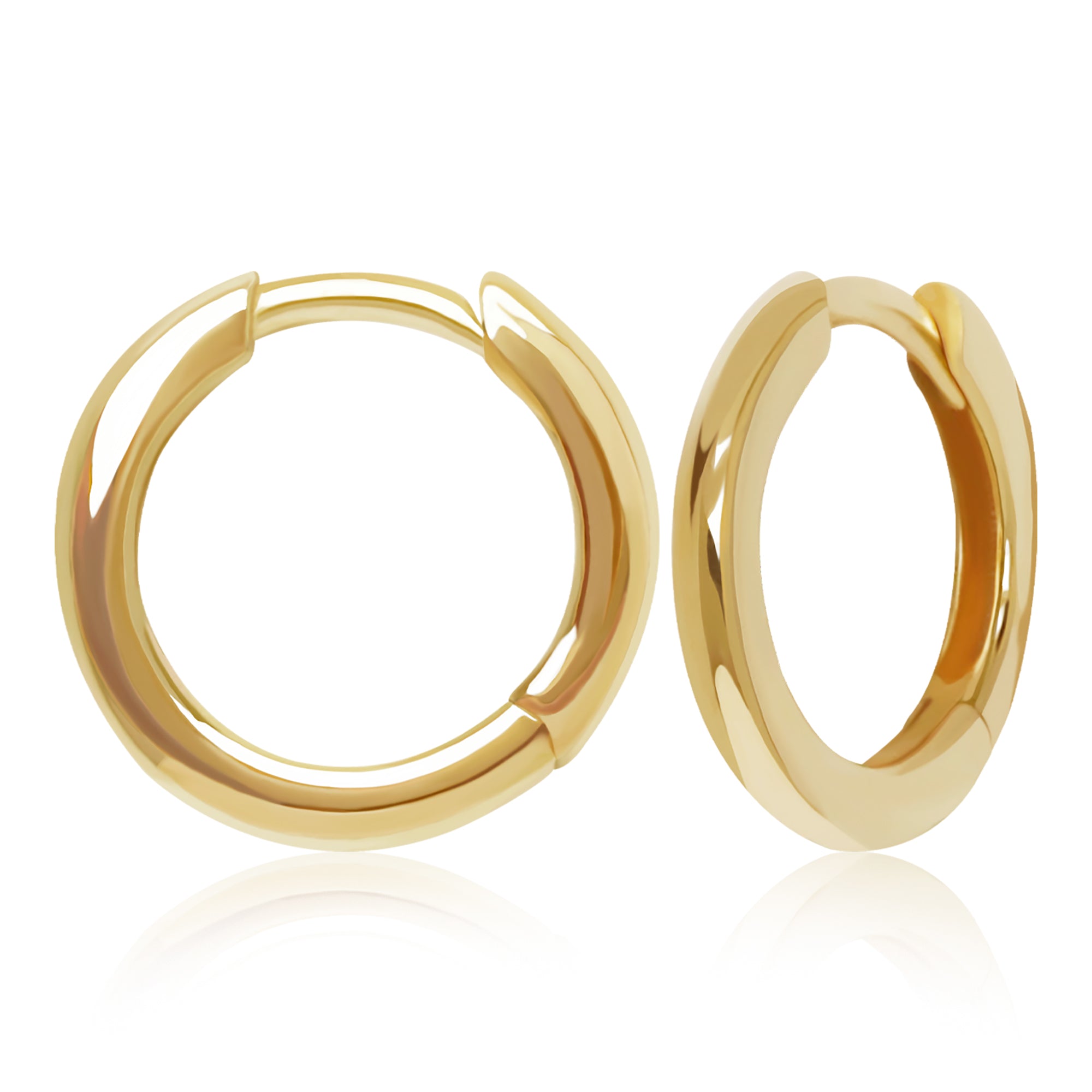CARLA 14K YELLOW GOLD 1.5X12MM HINGED HOOP EARRINGS