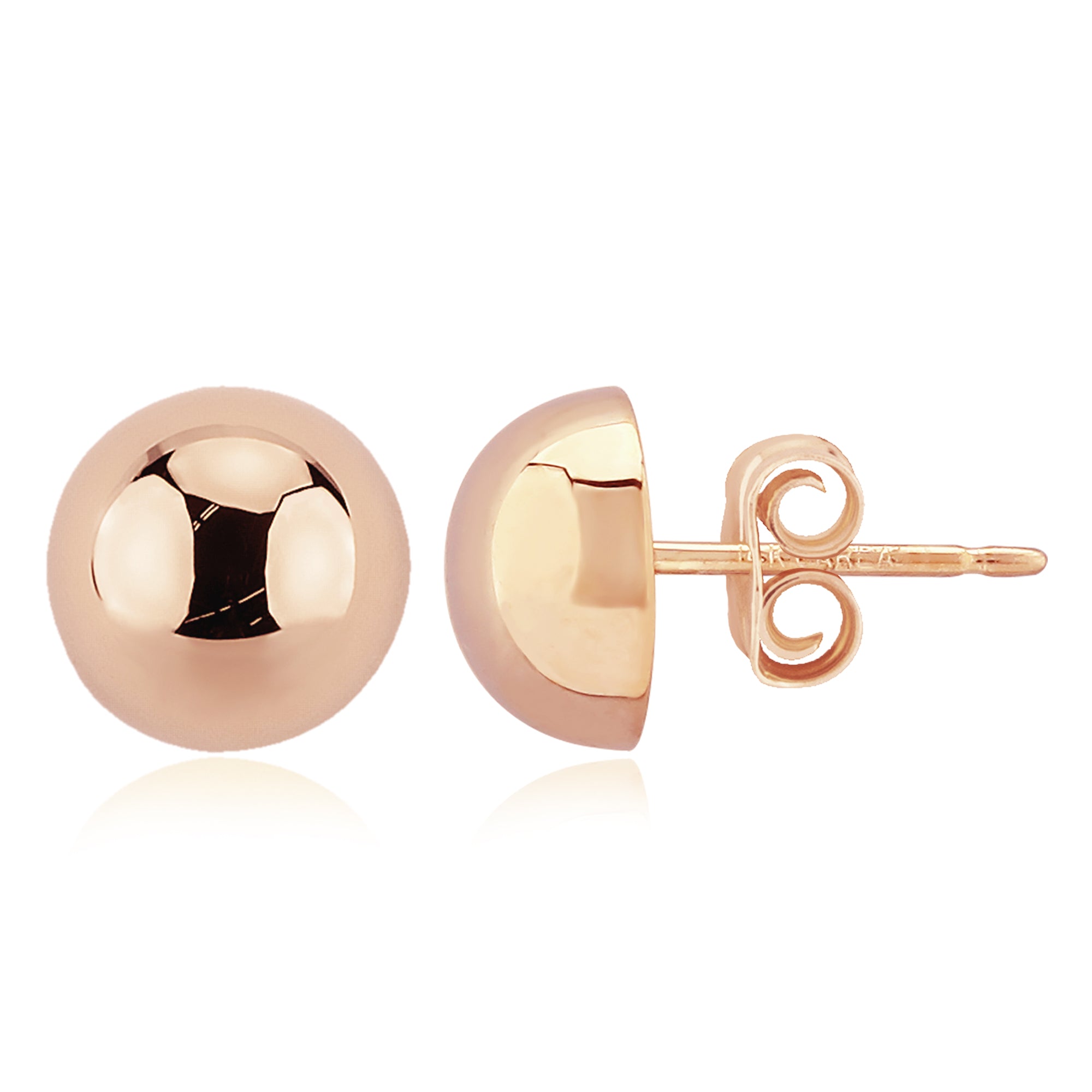 CARLA 14K ROSE GOLD 8MM BUTTON POLISHED BUTTON EARRING