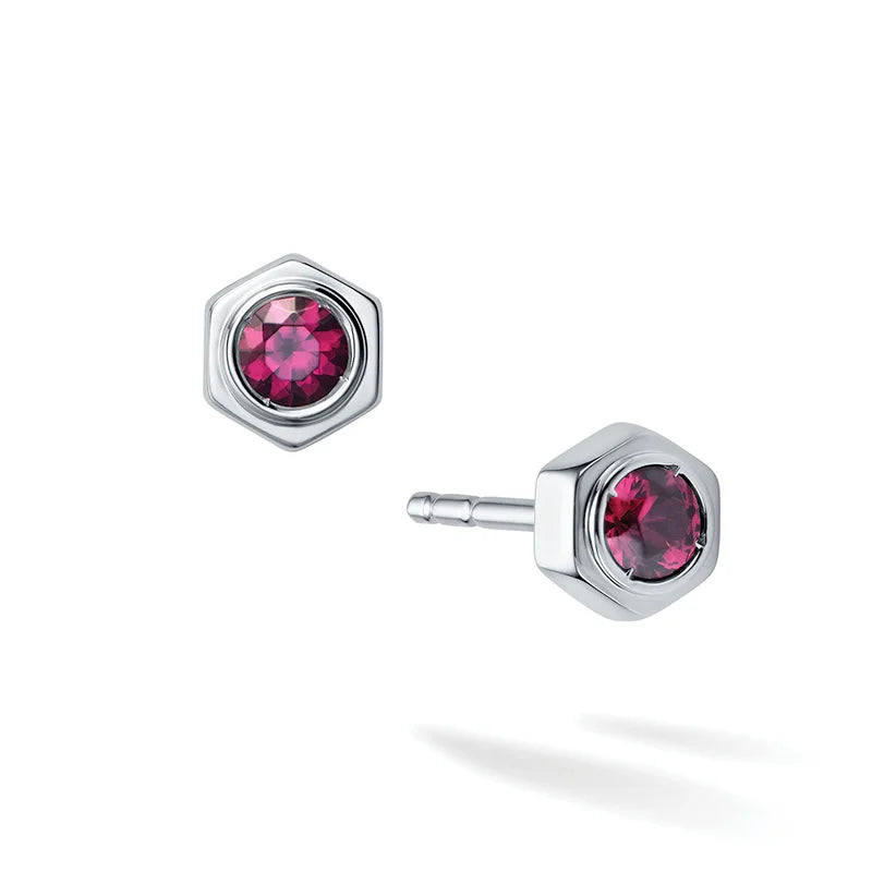 Birks Bee Chic Rhodolite and Silver Stud Earrings