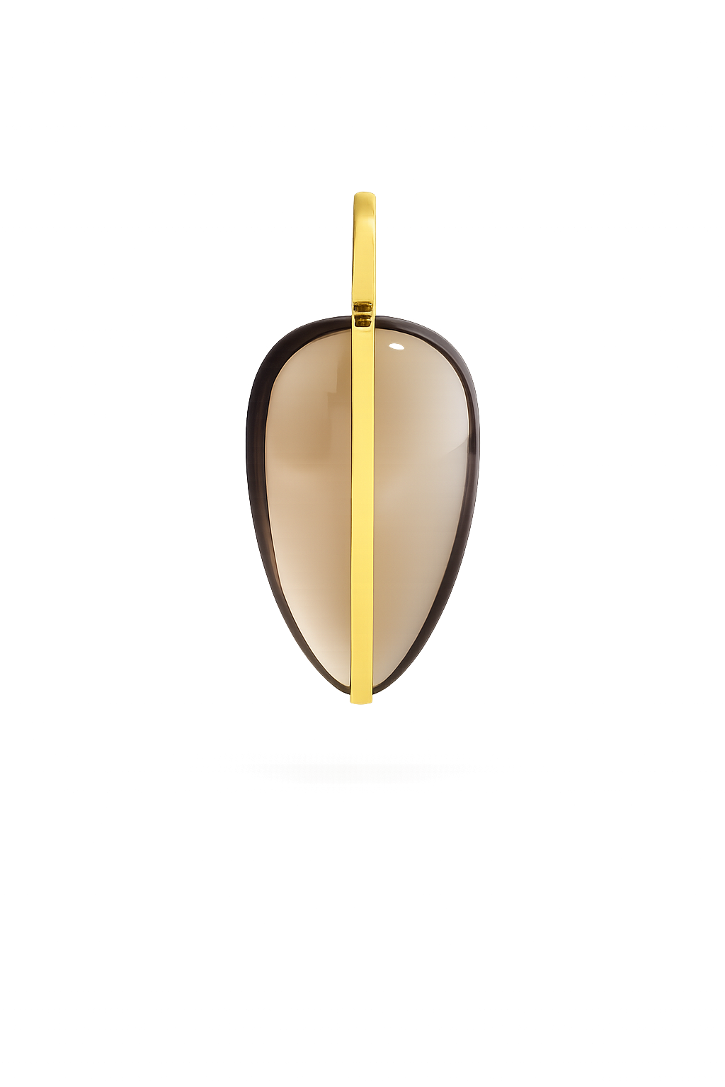 BY PARIAH LARGE PEBBLE PENDANT 14K RECYCLED YELLOW GOLD, SMOKEY QUARTZ
