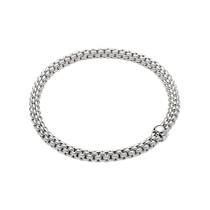 FOPE GIOIELLI 18K WHITE GOLD FLEX IT SOLO BRACELET SIZE LARGE