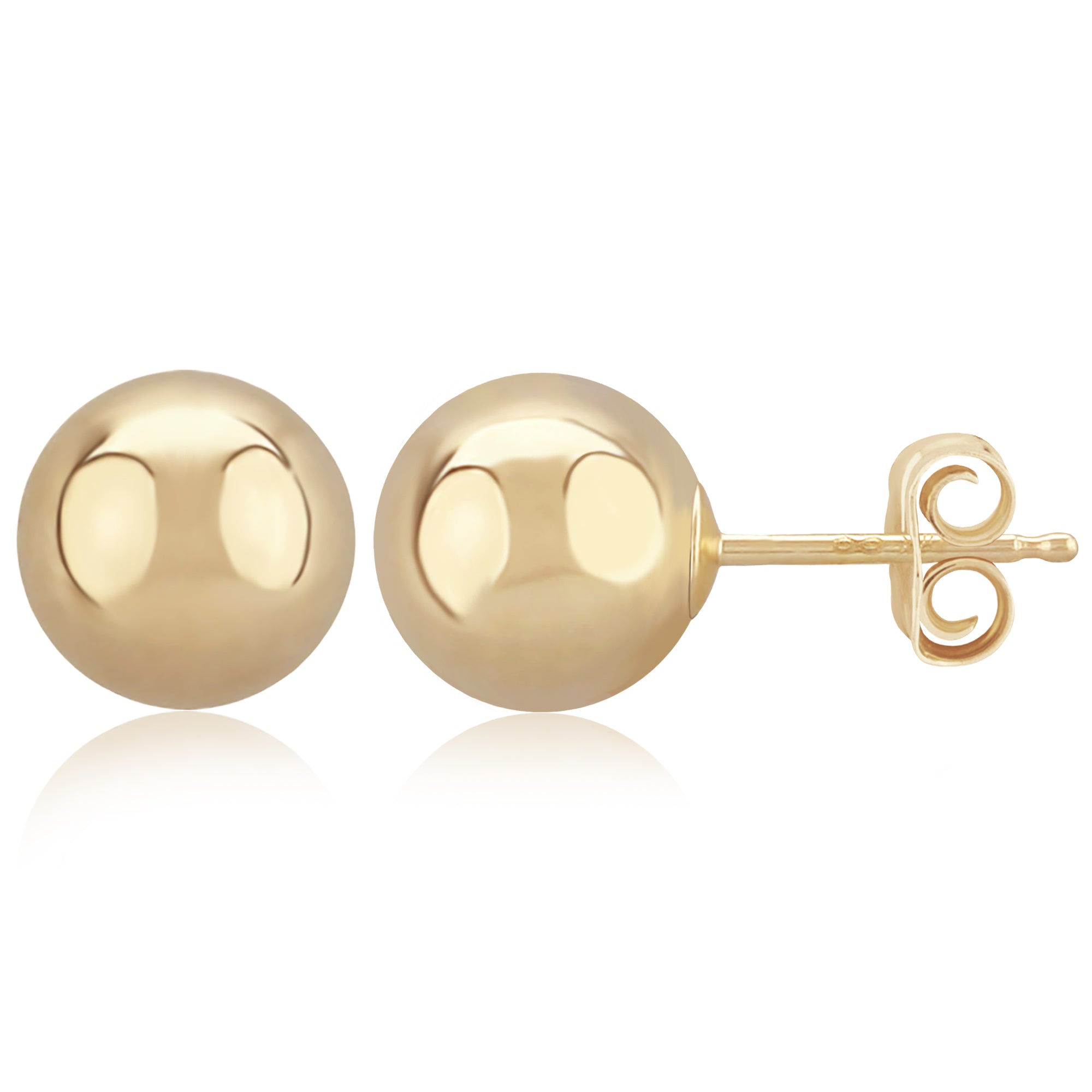 CARLA 14K YELLOW GOLD HIGH POLISHED BALL STUD EARRINGS-8MM