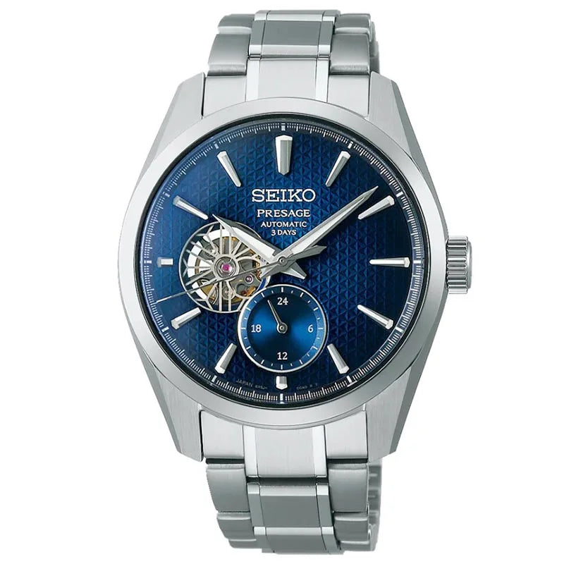 Seiko Presage Sharp Edge Open Heart Blue Dial SPB417J1