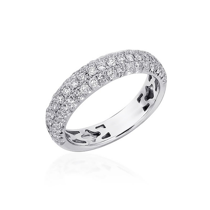 Diamond Design Italian White Gold Pave Diamond Ring