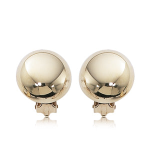 CARLA 14K YELLOW GOLD ROUND DOME CLIP ON EARRINGS